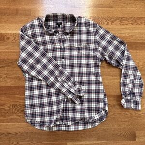 J. Crew men’s L oxford button-down shirt, in a red-navy plaid